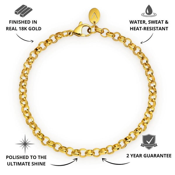 Gold Belcher Bracelet 5mm - USP's - VIRAGE London, 40100001010507