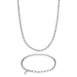Silver Belcher Chain & Bracelet Set 5mm - VIRAGE London, 70100001020525