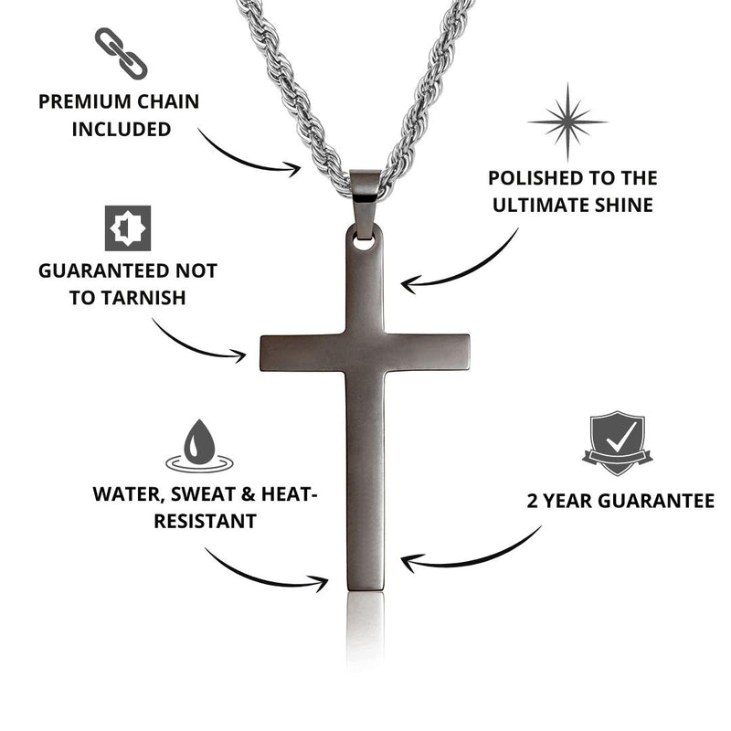 Gun Metal & Silver Cross Pendant - USPs - VRAGE London