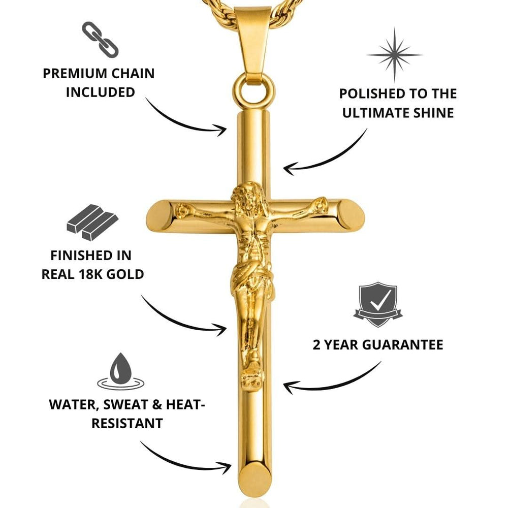 Men's Gold Crucifix Pendant | VIRAGE London