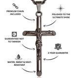 Gun Metal Crucifix Pendant - USPs - VIRAGE London