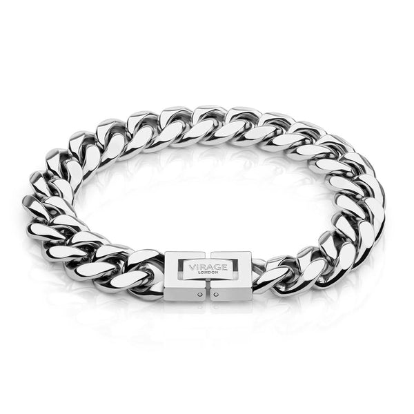 Silver Cuban Bracelet 12mm - VIRAGE London, 40010001021207