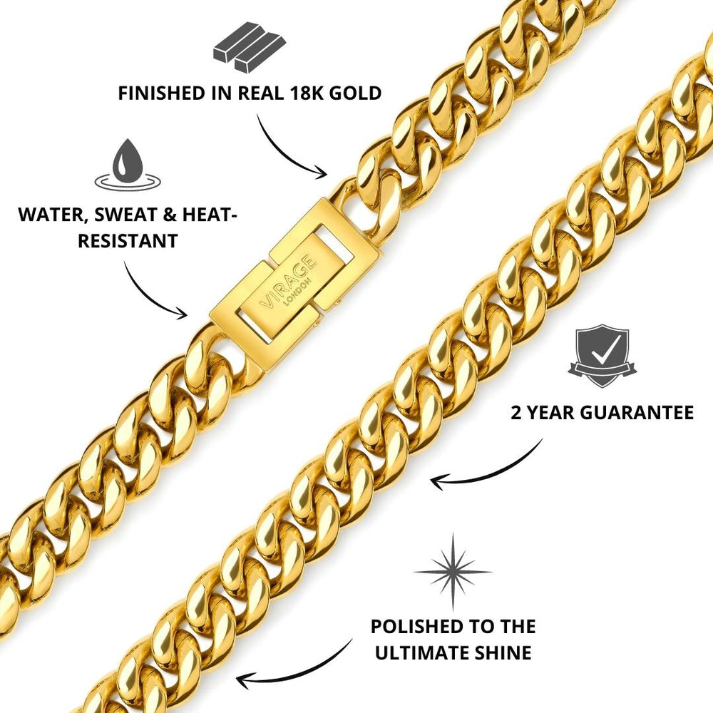 Men's Cuban Chain Gold 8mm | VIRAGE London