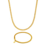 Gold Cuban Chain & Bracelet Set 5mm - VIRAGE London, 70010001010525