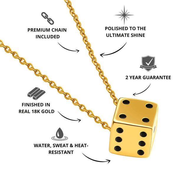 Gold Dice Pendant - VIRAGE London