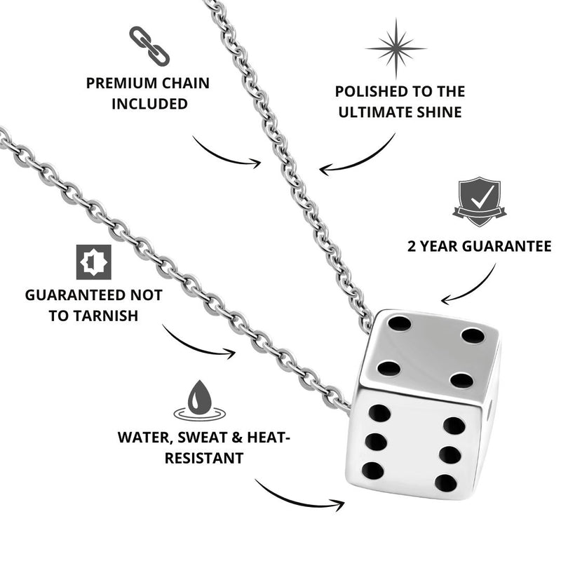 Silver Dice Pendant - USPs - VIRAGE London