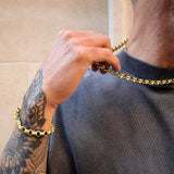 Gold Belcher Chain & Bracelet Set 8mm - VIRAGE London, 70100001010825