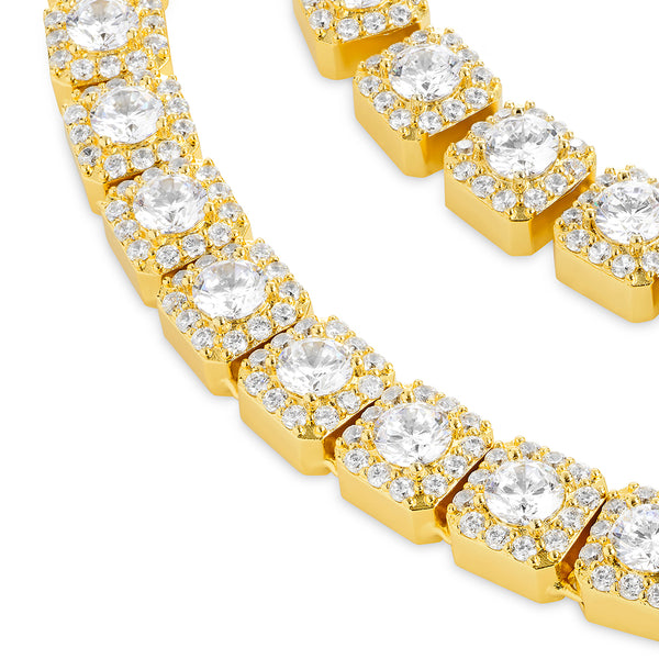 Gold Clustered Tennis Chain 10mm - VIRAGE London, 10110002011018