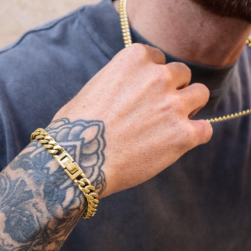 thick cuban Bracelet Gold bonded | eBay