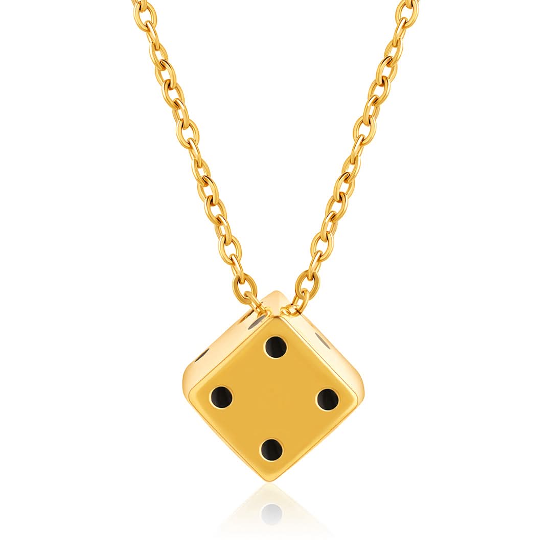7days powerシリーズ「Vendredi ヴァンドルディ」ネックレス Dice Pendant Gold | Men's Gold Dice Necklace | VIRAGE London