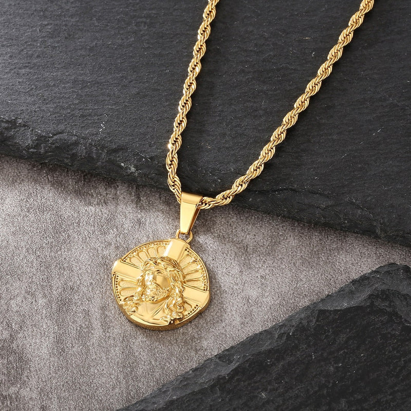 Gold Jesus Pendant - VIRAGE London