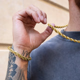 Gold Rope Chain & Bracelet Set 8mm - VIRAGE London, 70030001010825