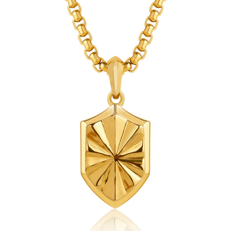 Gold Shield Pendant - VIRAGE London