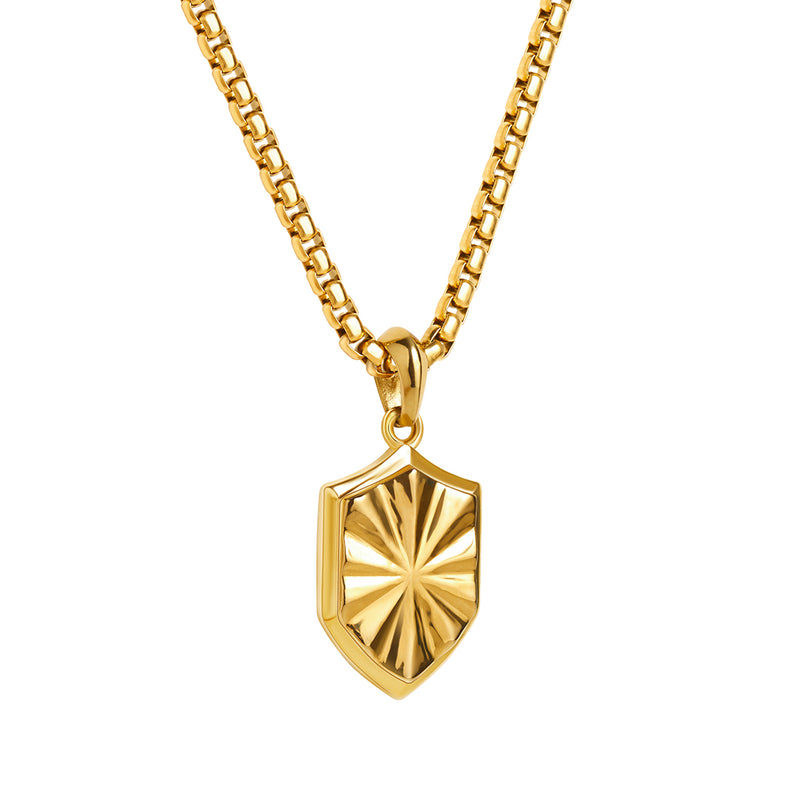 Gold Shield Pendant - VIRAGE London