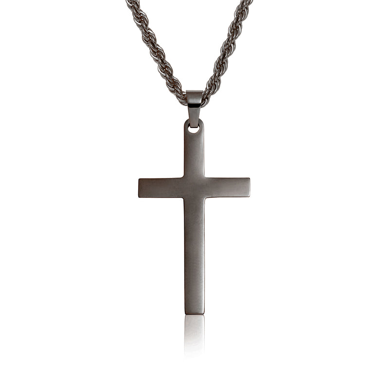 Gun Metal Cross Pendant - VIRAGE London