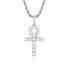 White Gold Iced Ankh Cross Pendant - VIRAGE London, 20002012030000