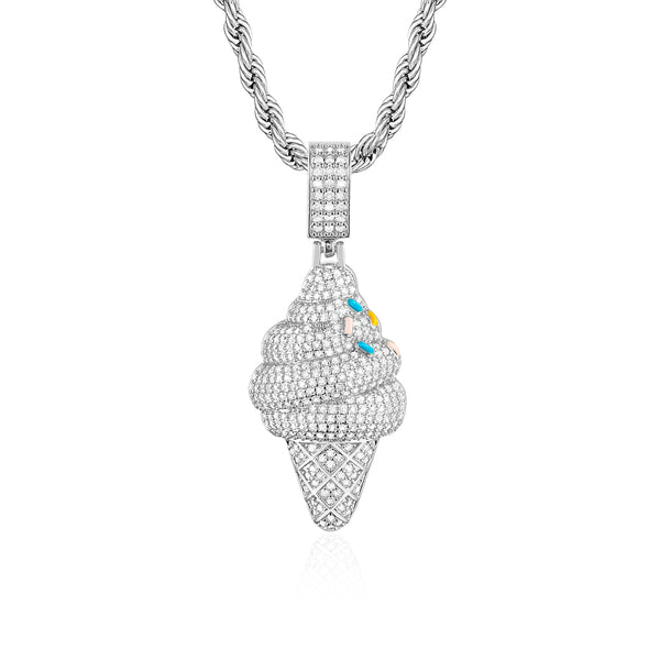 White Gold Iced Cream Pendant - VIRAGE London, 20032902030000