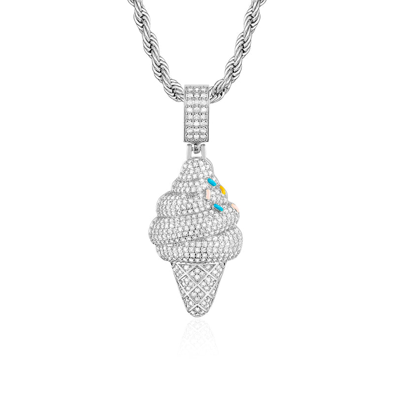 White Gold Iced Cream Pendant - VIRAGE London, 20032902030000