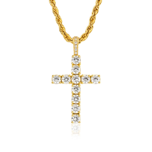 Gold Iced Cross Pendant - VIRAGE London, 30002002010000