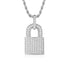 White Gold Iced Padlock Pendant - VIRAGE London, 20032702030000