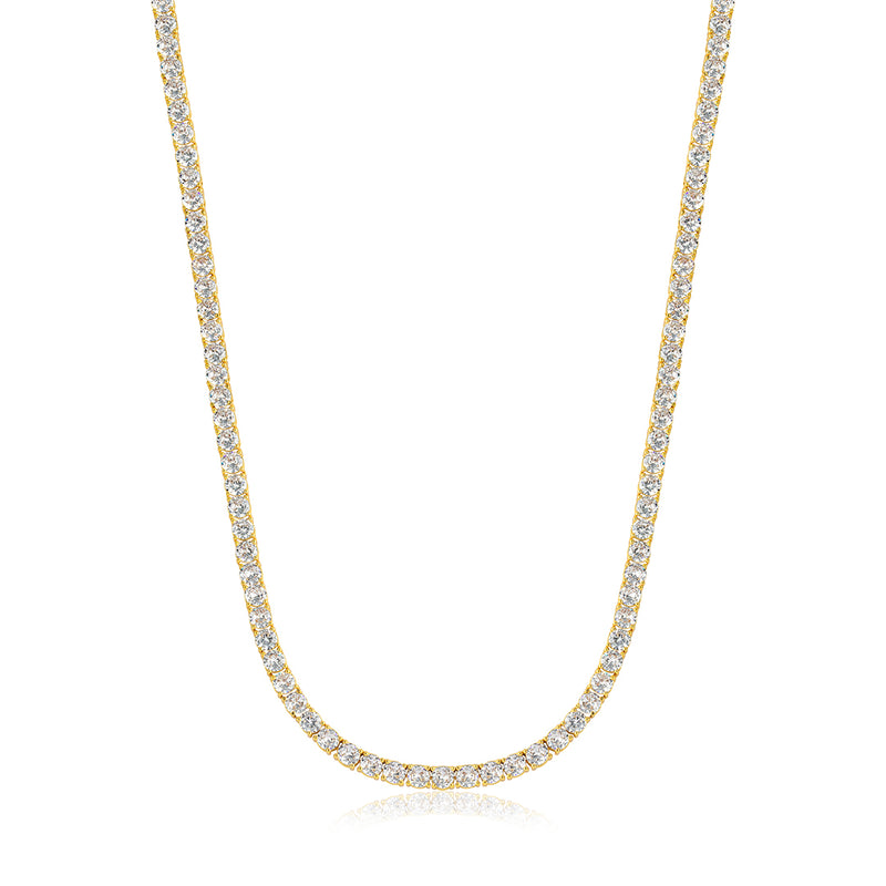Iced Tennis Chain Gold 3mm - VIRAGE London