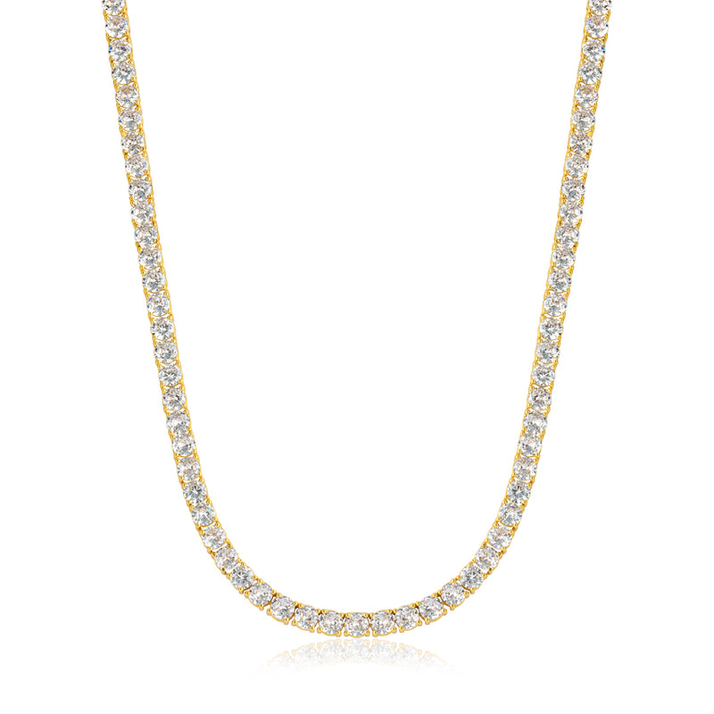 Iced Tennis Chain Gold 5mm - VIRAGE London