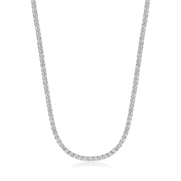 Iced Tennis Chain White Gold 3mm - VIRAGE London