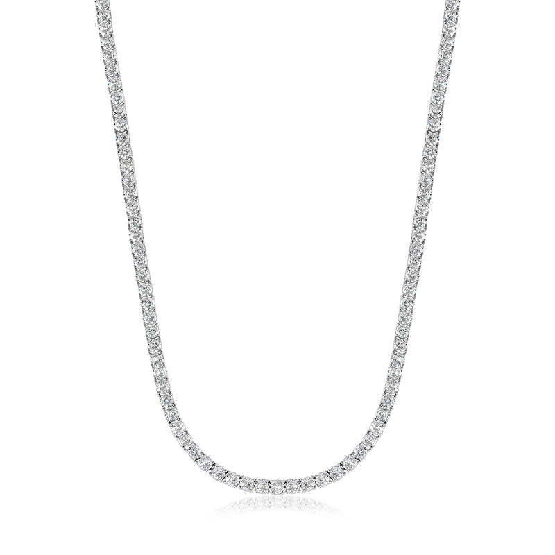 Iced Tennis Chain White Gold 3mm - VIRAGE London