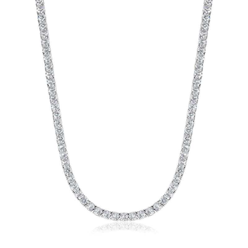 Iced Tennis Chain White Gold 5mm - VIRAGE London