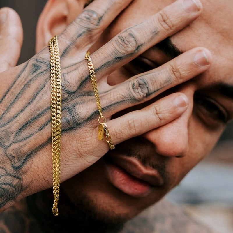 Micro Chain Men's Micro Cuban Chain Gold 3mm | VIRAGE London