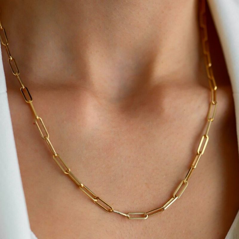 Paperclip Necklace Gold - VIRAGE London