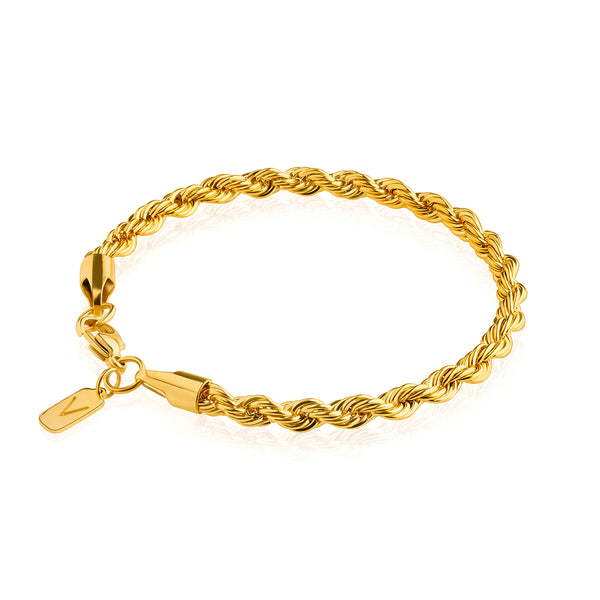 Gold Rope Bracelet 5mm - VIRAGE London, 40100001010507