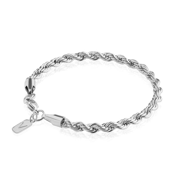 Mens sterling on sale silver rope bracelet