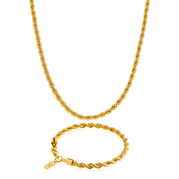 Gold Rope Chain & Bracelet Set 5mm - VIRAGE London, 70030001010525