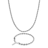 Silver Rope Chain & Bracelet Set 5mm - VIRAGE London, 70030001020525