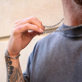 Silver Figaro Chain & Bracelet Set 5mm - VIRAGE London, 70040001020525