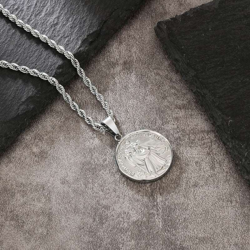 Silver St Christopher Pendant - VIRAGE London