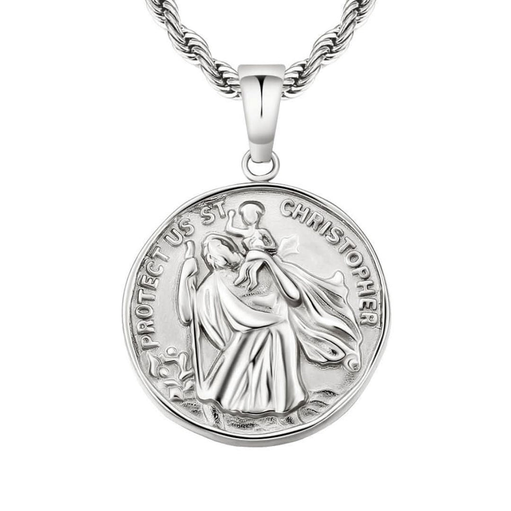 Men's Silver St Christopher Pendant | VIRAGE London