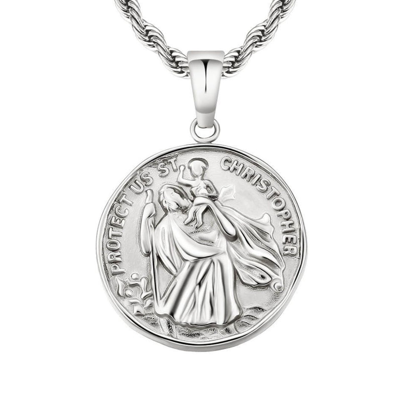 Silver St Christopher Pendant - VIRAGE London