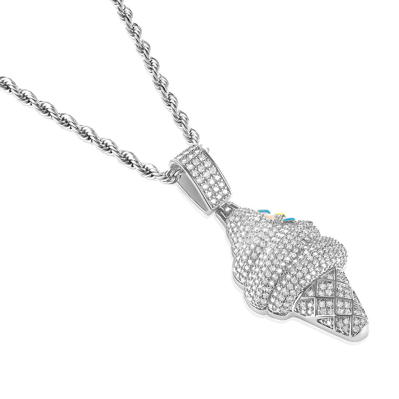 White Gold Iced Cream Pendant - VIRAGE London, 20032902030000