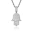 White Gold Iced Hamsa Pendant - VIRAGE London, 20033002030000