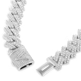 White Gold Iced Prong Cuban Chain 14mm - VIRAGE London, 10020002031418